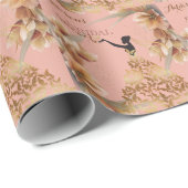 Elegantes Gown Silhouette Brautparty Geschenkpapier (Rolleneckpunkt)