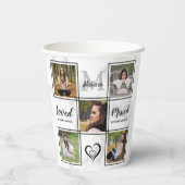 Elegantes Grabdenkmal personalisieren FotoCollage Pappbecher (Rückseite)