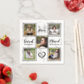 Elegantes Grabdenkmal personalisieren FotoCollage Serviette (Beispiel)