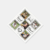 Elegantes Grabdenkmal personalisieren FotoCollage Serviette (Ecke)