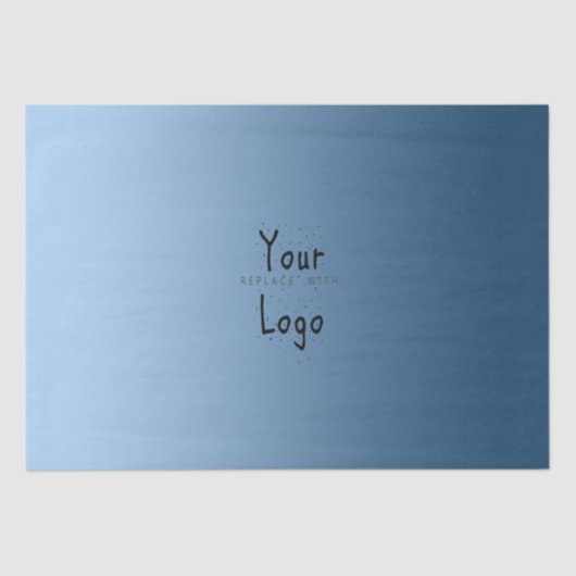 Elegantes Gradient Blue mit individuellem Logo Seidenpapier (Vorderseite)