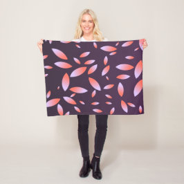 Elegantes Gradient-Leaf-Muster Lila Blanket Fleecedecke