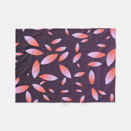 Elegantes Gradient-Leaf-Muster Lila Blanket Fleecedecke (Vorderseite (Horizontal))