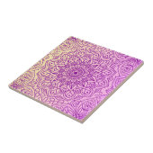 Elegantes Gradient Lila Peach Mandala Muster Fliese (Seite)