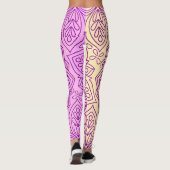 Elegantes Gradient Lila Peach Mandala Muster Leggings (Rückseite)