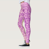Elegantes Gradient Lila Peach Mandala Muster Leggings (Links)