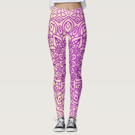 Elegantes Gradient Lila Peach Mandala Muster Leggings
