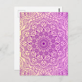 Elegantes Gradient Lila Peach Mandala Muster Postkarte (Vorne/Hinten)