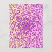 Elegantes Gradient Lila Peach Mandala Muster Postkarte (Vorderseite)