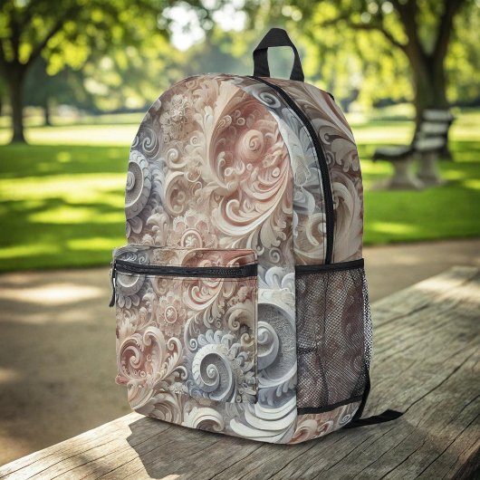 Elegantes Gradient Pastel Lace Muster Medium Gesch Bedruckter Rucksack