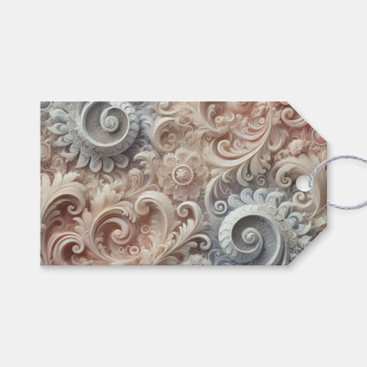 Elegantes Gradient Pastel Lace Muster Medium Gesch Geschenkanhänger (Vorderseite (Horizontal))