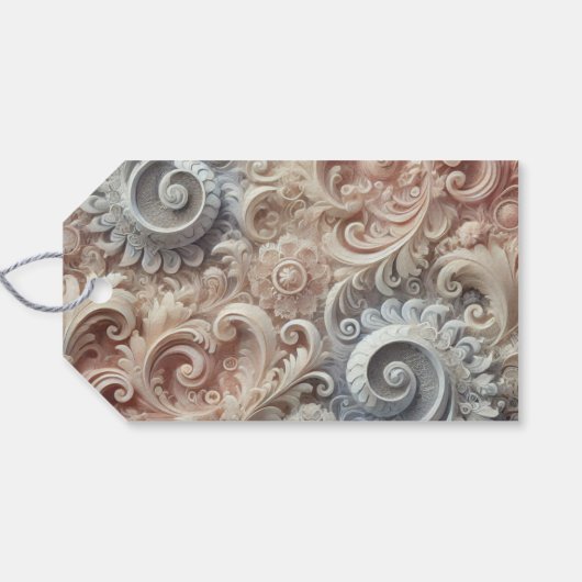 Elegantes Gradient Pastel Lace Muster Medium Gesch Geschenkanhänger (Rückseite Horizontal)