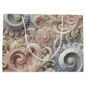 Elegantes Gradient Pastel Lace Muster Medium Gesch Große Geschenktüte (Rückseite)