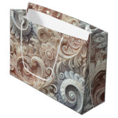 Elegantes Gradient Pastel Lace Muster Medium Gesch Große Geschenktüte (Vorderseite Schrägansicht)