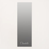 Elegantes Gradient Silver mit Individuelle Name Yogamatte (Vorderseite)