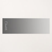 Elegantes Gradient Silver mit Individuelle Name Yogamatte (Vorderseite (Horizontal))