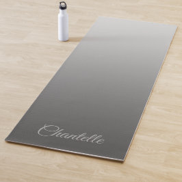 Elegantes Gradient Silver mit Individuelle Name Yogamatte