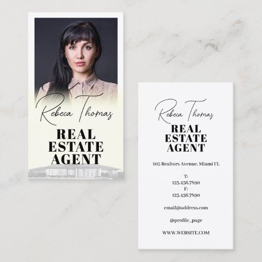 Elegantes Gradientenportrait Visitenkarte (Vorne/Hinten)