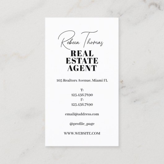 Elegantes Gradientenportrait Visitenkarte (Rückseite)