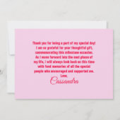 Elegantes Graduate Custom-Foto Dankeskarte (Rückseite)