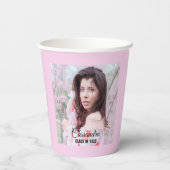 Elegantes Graduate Custom-Foto Pappbecher (Rückseite)