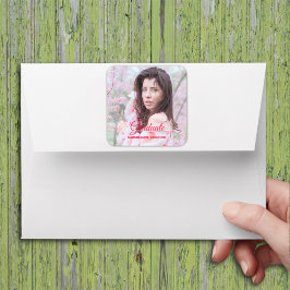 Elegantes Graduate Custom-Foto Quadratischer Aufkleber