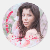 Elegantes Graduate Custom-Foto Runder Aufkleber (Vorderseite)