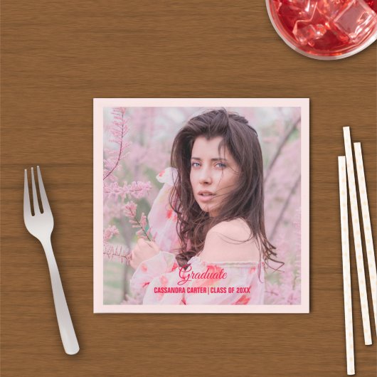 Elegantes Graduate Custom-Foto Serviette