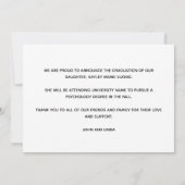 Elegantes Graduate Foto Black Gold 2025 Abschluss Ankündigung (Rückseite)