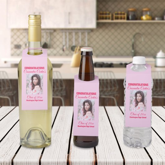 Elegantes Graduate Foto Flaschenanhänger