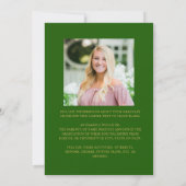 Elegantes Graduate Green Gold 6 FotoCollage Ankündigung (Rückseite)