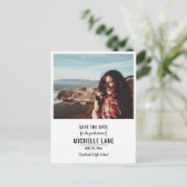 Elegantes Graduate Save the Date Foto Postkarte (Stehend Vorderseite)