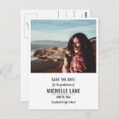 Elegantes Graduate Save the Date Foto Postkarte (Vorne/Hinten)