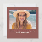 Elegantes Graduate White Script Foto Red Mitteilungskarte (Rückseite)