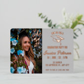 Elegantes Graduierungsparty Foto Moderner Stil Folieneinladung (Stehend vorne)