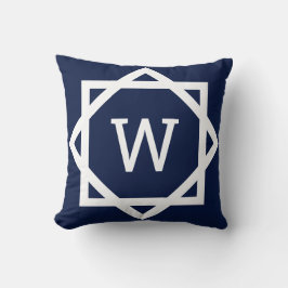 Elegantes Grafik-Rahmen-Monogramm Kissen