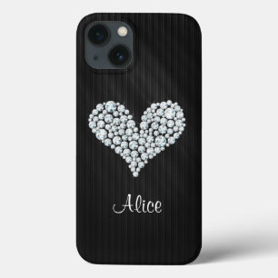 Elegantes grafisches Diamant-Herz-gestreifter Case-Mate iPhone Hülle