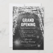 Elegantes Grand Opening Business Silver Lights Einladung (Vorderseite)