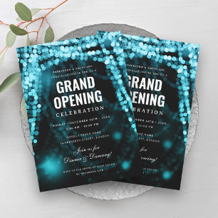 Elegantes Grand Opening Business Türkisfarbene Lic Einladung