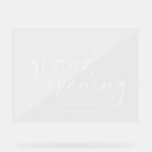 Elegantes Grand Opening Transparenter Empfang Acrylschild (Vorderseite)