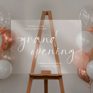 Elegantes Grand Opening Transparenter Empfang Acrylschild