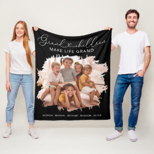 Elegantes Grandeltern Grandchildren Foto Fleecedecke