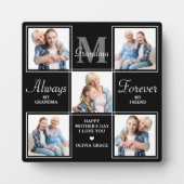 Elegantes GRANDMA 5 Foto Collage Monogram Poem Fotoplatte (Vorderseite)