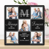 Elegantes GRANDMA 5 Foto Collage Monogram Poem Fotoplatte