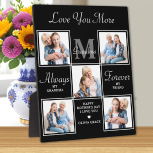 Elegantes GRANDMA 5 Foto Collage Monogram Poem Fotoplatte