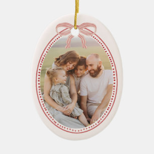 Elegantes grandmillennial-Weihnachts-Oval-Ornament Keramik Ornament