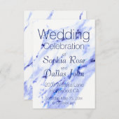 Elegantes Granitmuster aus weißem Marmor Einladung (Vorne/Hinten)