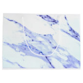 Elegantes Granitmuster aus weißem Marmor Große Geschenktüte (Rückseite)