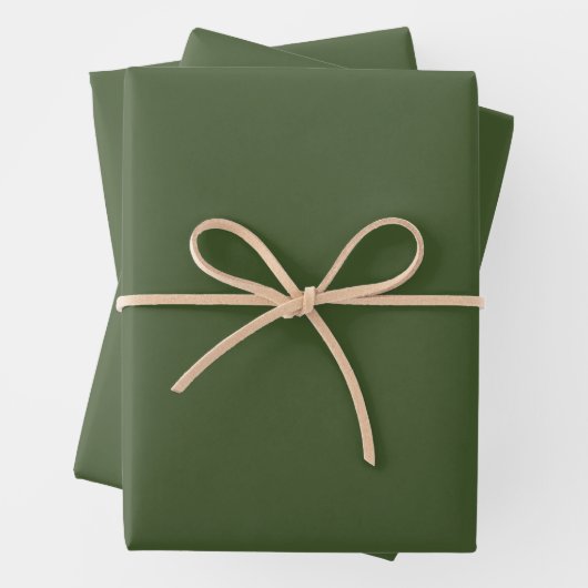 Elegantes Grasgrün Minimalistisch und elegant Geschenkpapier Set (Beispiel)