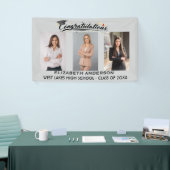 Elegantes Gratulationsskript Abschlussfoto 3 Banner (Messeveranstaltung)